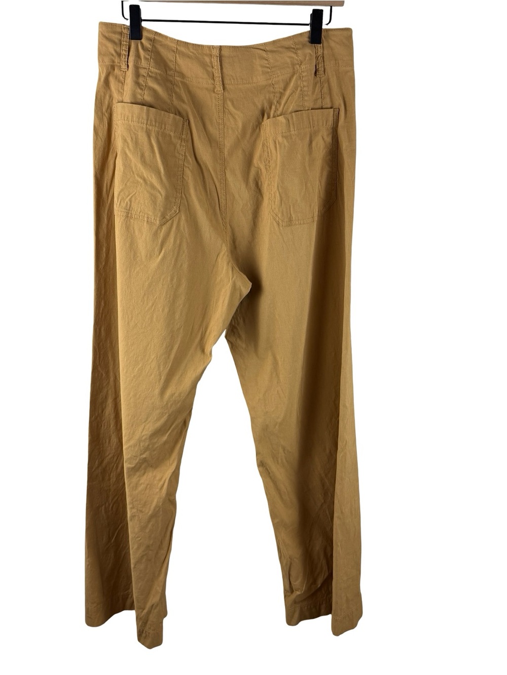 Anthropologie Maeve Colette Tan Linen Blend Wide Leg Cropped Pant Size 32 - Picture 8 of 10
